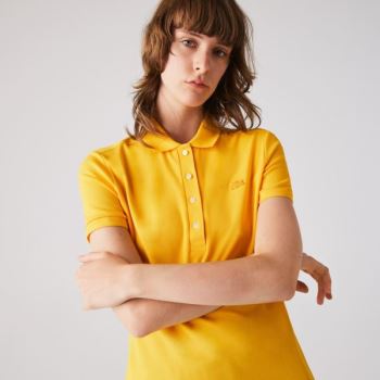 Lacoste Stretch Bomulds Piqué Polo Shirt Gul | Ys5UFKZf