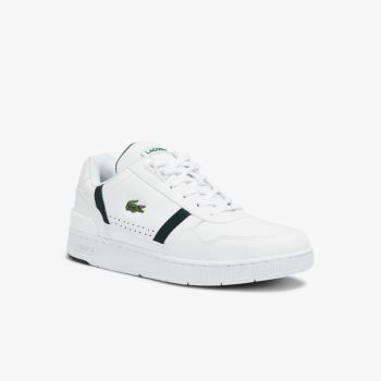 Lacoste T-Clip Læder Sneakers Hvide | QX6SO7M1