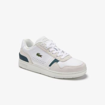 Lacoste T-Clip Læder and Ruskind Sneakers Hvide | UGZncwD3