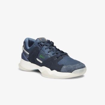 Lacoste T-Point Læder and Ruskind Sneakers Mørkeblå | cHnOzBsD