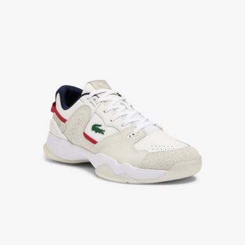 Lacoste T-Point Læder and Ruskind Sneakers Hvide Beige | mbGDsVWU