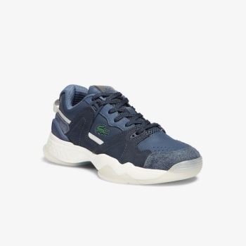 Lacoste T-Point Nubuck Læder Sneakers Mørkeblå | DSsN3sId