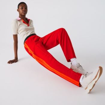 Lacoste Twill Flared Pants Rød | 1fpoA7kO