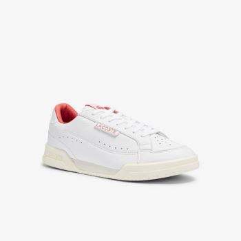 Lacoste Twin Serve Luxe Læder Sneakers Hvide Beige | cEMpzrHQ