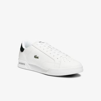 Lacoste Twin Serve Læder Colour-Pop Sneakers Hvide | V5UfUdv5