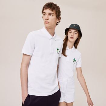 Lacoste x Jeremyville Design Classic Fit Polo Shirt Hvide | fR47aYdQ