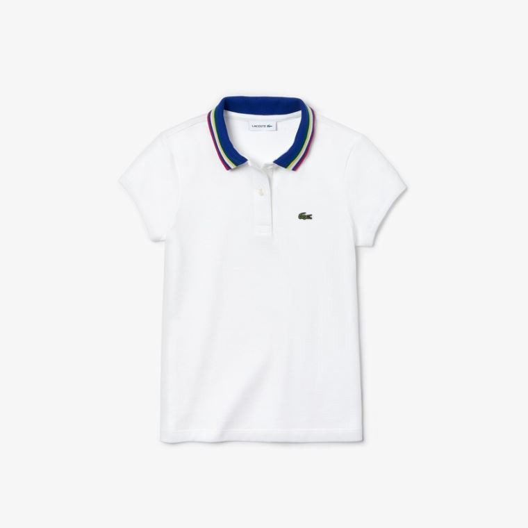 Lacoste A-Line Bomulds Piqué Polo Hvide | EITwr8VB