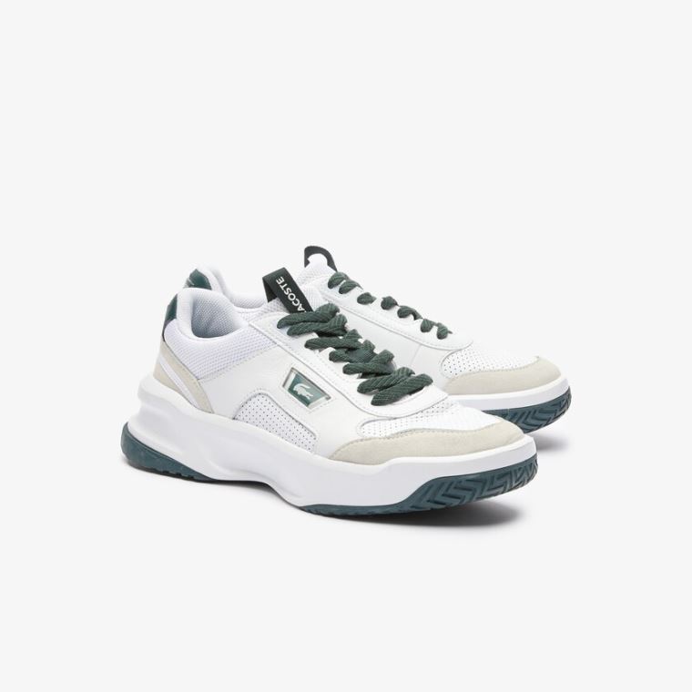 Lacoste Ace Lift Colourblock Læder Reflective Sneakers Hvide Mørkegrøn | HTyZdYLA