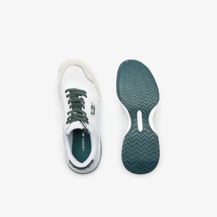 Lacoste Ace Lift Colourblock Læder Reflective Sneakers Hvide Mørkegrøn | HTyZdYLA