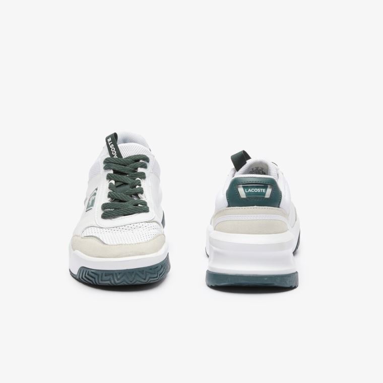 Lacoste Ace Lift Colourblock Læder Reflective Sneakers Hvide Mørkegrøn | HTyZdYLA