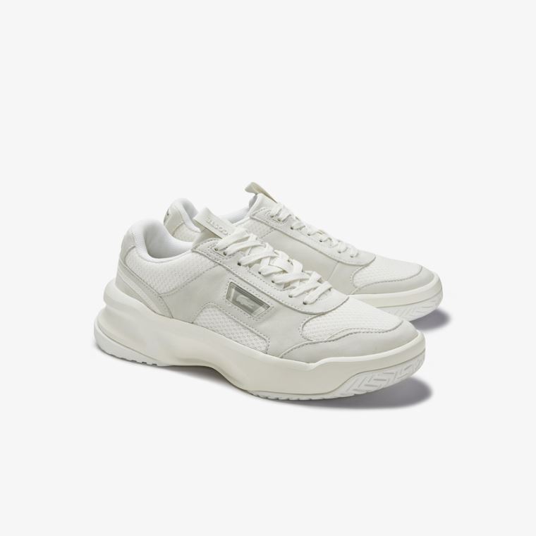 Lacoste Ace Lift Colourblock Læder Sneakers Beige | mcdy6XyT