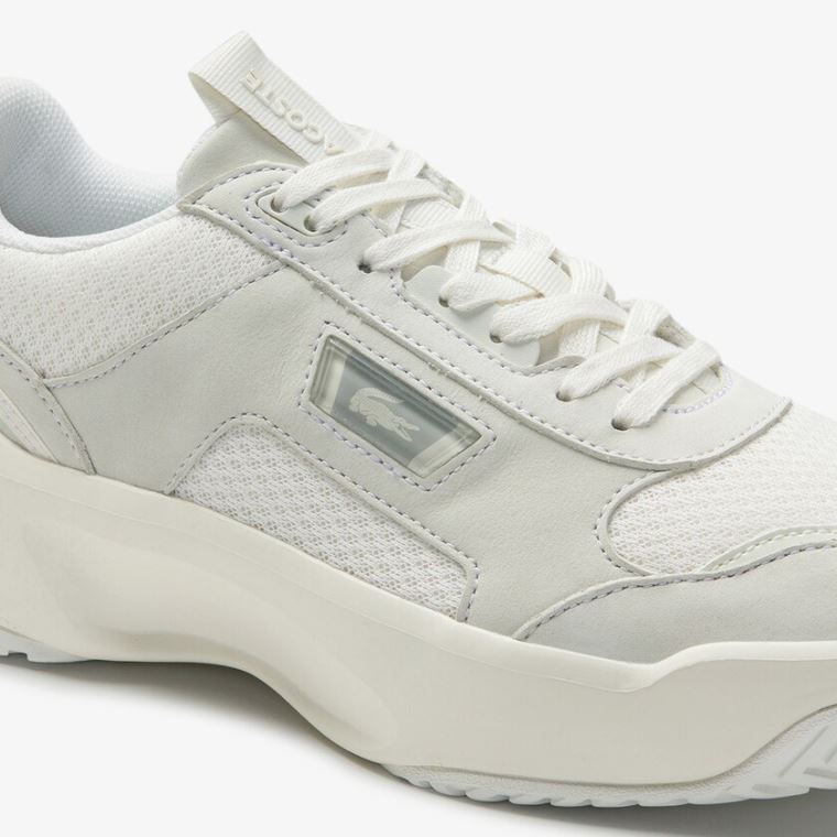 Lacoste Ace Lift Colourblock Læder Sneakers Beige | mcdy6XyT