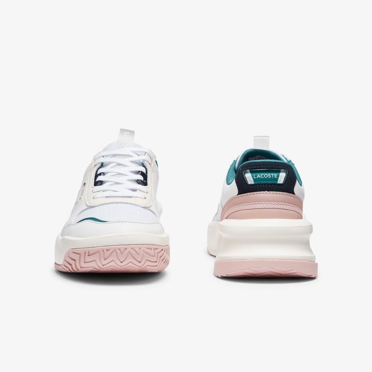 Lacoste Ace Lift Læder Sneakers Hvide Lyserød | BafLEF7T