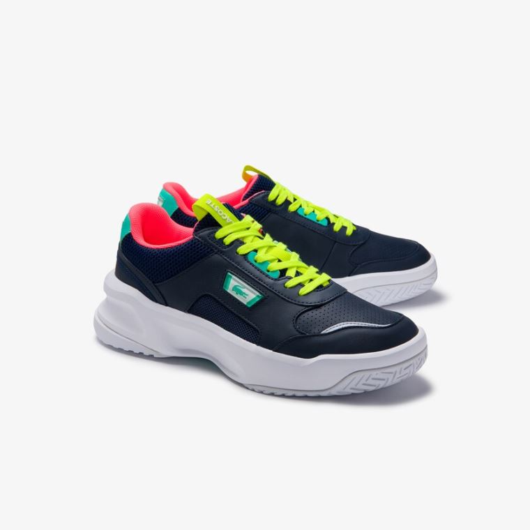 Lacoste Ace Lift Læder Sneakers Mørkeblå Turkis | dHJb2lXS