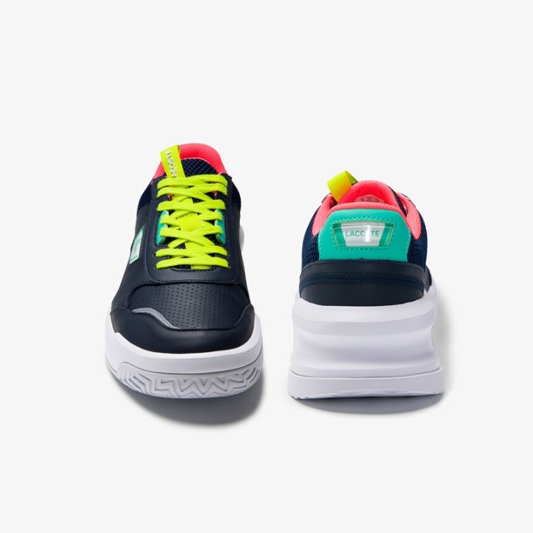 Lacoste Ace Lift Læder Sneakers Mørkeblå Turkis | dHJb2lXS