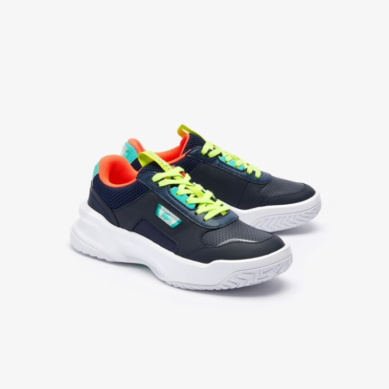 Lacoste Ace Lift Læder Sneakers Mørkeblå Turkis | yr5yvXLl