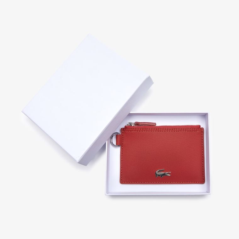 Lacoste Anna Coated Canvas Zip Badge Holder Lyserød | VQzxm0AP