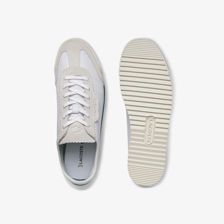 Lacoste Ascenta Læder and Ruskind Sneakers Hvide | zbVze2nI