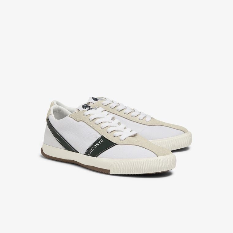 Lacoste Ball Net Canvas and Ruskind Sneakers Hvide | kgyLUx4e