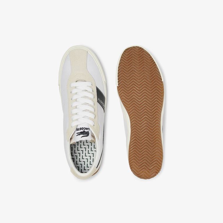 Lacoste Ball Net Canvas and Ruskind Sneakers Hvide | kgyLUx4e