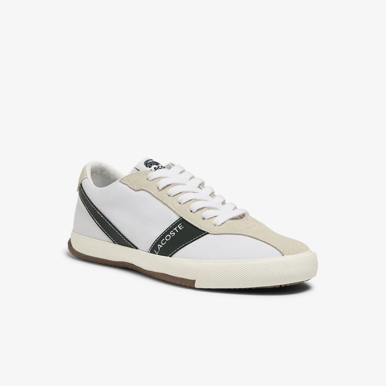 Lacoste Ball Net Canvas and Ruskind Sneakers Hvide | kgyLUx4e