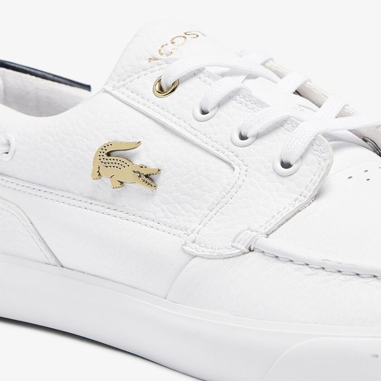 Lacoste Bayliss Deck Læder Sneakers Hvide | dmTowIyA