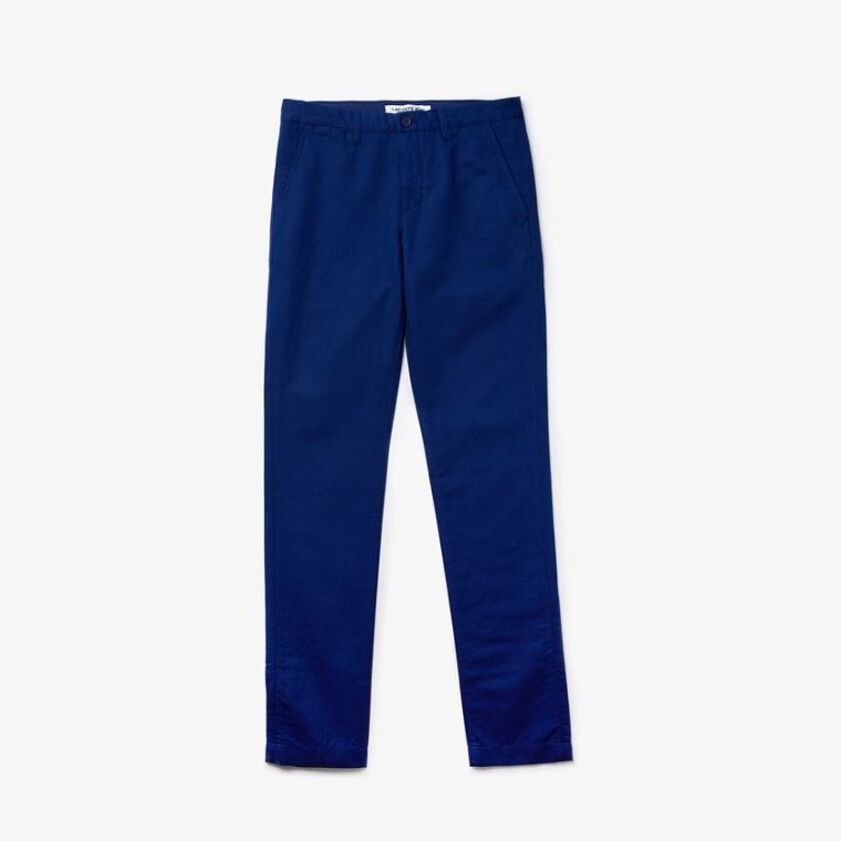 Lacoste Bomulds-Linen Chinos Mørkeblå Blå | SgsPxpmM