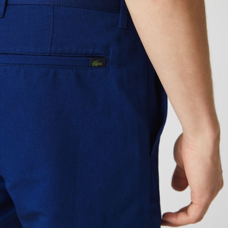 Lacoste Bomulds-Linen Chinos Mørkeblå Blå | SgsPxpmM