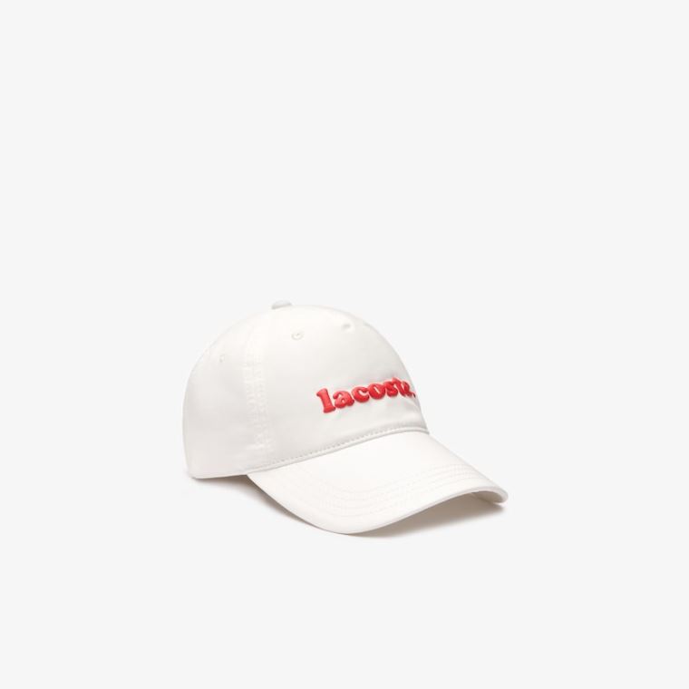 Lacoste Bomulds Poplin Logo Cap Hvide | vy2GPqWQ