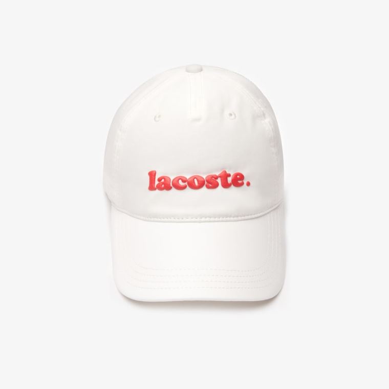 Lacoste Bomulds Poplin Logo Cap Hvide | vy2GPqWQ