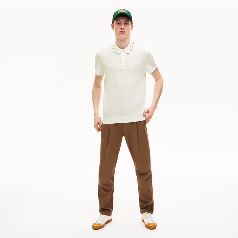 Lacoste Bomulds-Silk Piqué Polo Shirt Hvide Sort | jgMKXMtq