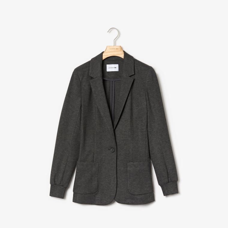 Lacoste Brushed-Knit Blazer Grå | dyFNcZW7