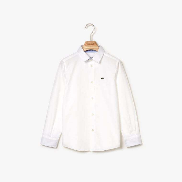 Lacoste Button-Down Oxford Shirt Hvide | hGEla01Y