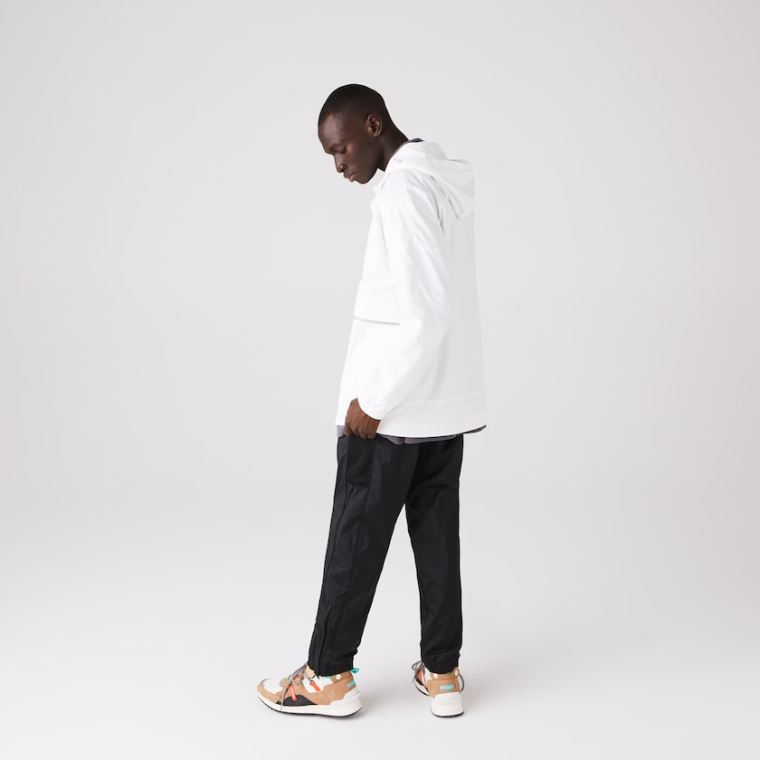 Lacoste CONCEPTS Collaboration Crocodile Print Windbreaker Hvide | TiFdsefe