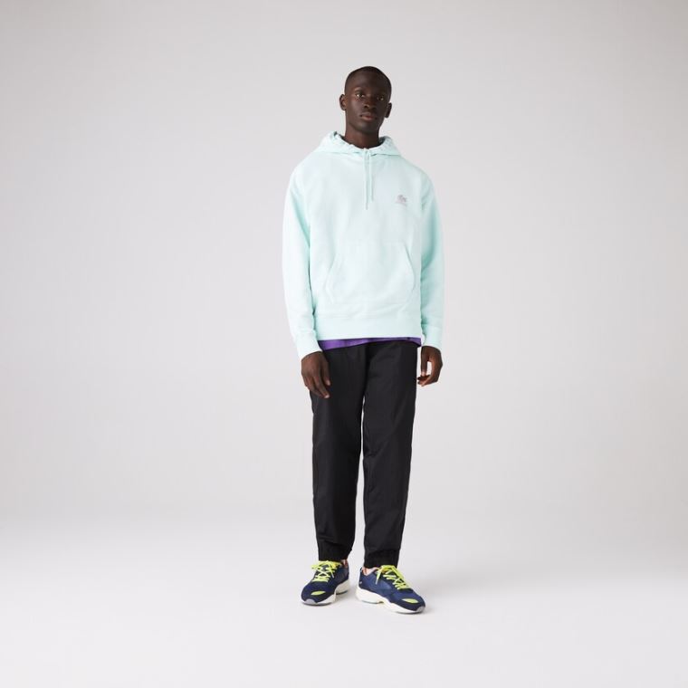 Lacoste CONCEPTS Collaboration Hætte Fleece Sweatshirt Turkis | ffjWzDyI