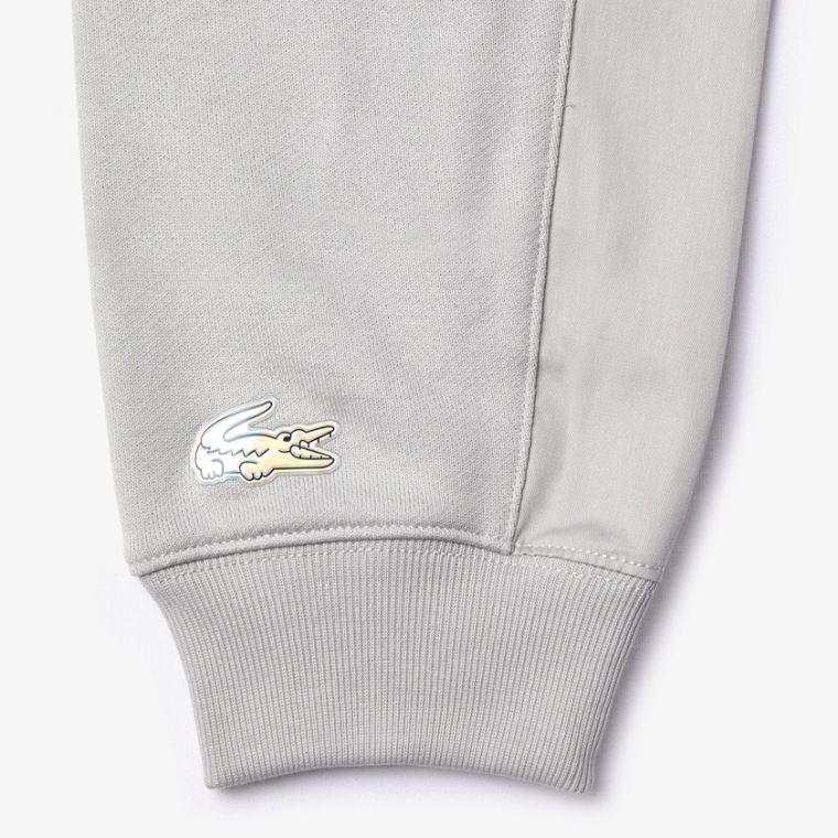 Lacoste CONCEPTS Collaboration Hætte Fleece Sweatshirt Grå | uYfP5f7n