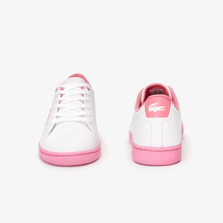 Lacoste Carnaby Evo Blonder-up Syntetisk Sneakers Hvide Lyserød | XIvRfIkJ