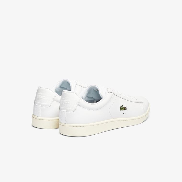 Lacoste Carnaby Evo Læder Accent Sneakers Hvide Grå | DbuxB2MJ