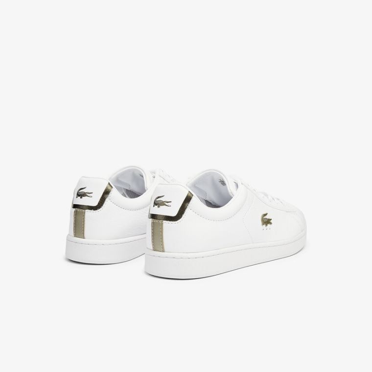 Lacoste Carnaby Evo Læder Platinum Sneakers Hvide Hvide | SkMAqyc3