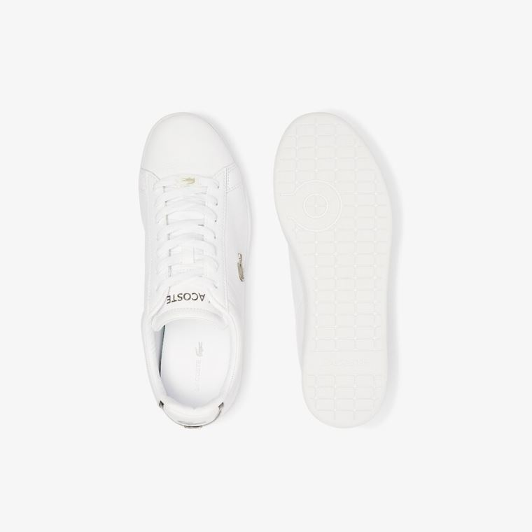 Lacoste Carnaby Evo Læder Platinum Sneakers Hvide Hvide | SkMAqyc3