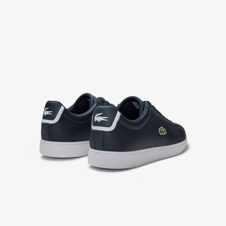 Lacoste Carnaby Evo Læder Sneakers Mørkeblå Blå | ulqE6PxV