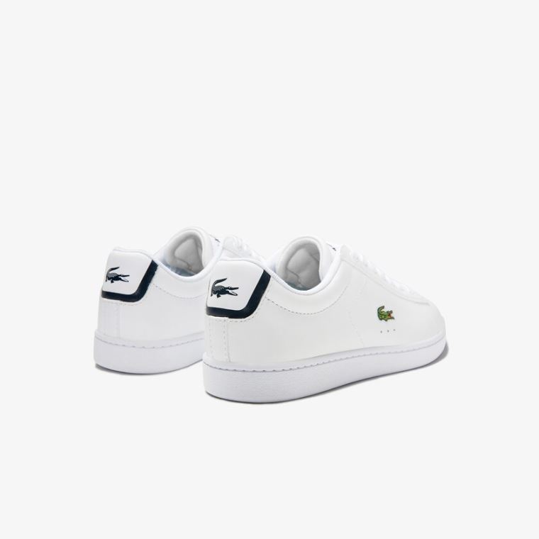 Lacoste Carnaby Evo Mesh-lined Læder Sneakers Hvide | 0tNQKAq4