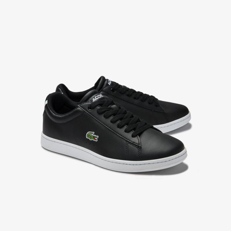 Lacoste Carnaby Evo Mesh-lined Læder Sneakers Sort | dyv29H8T