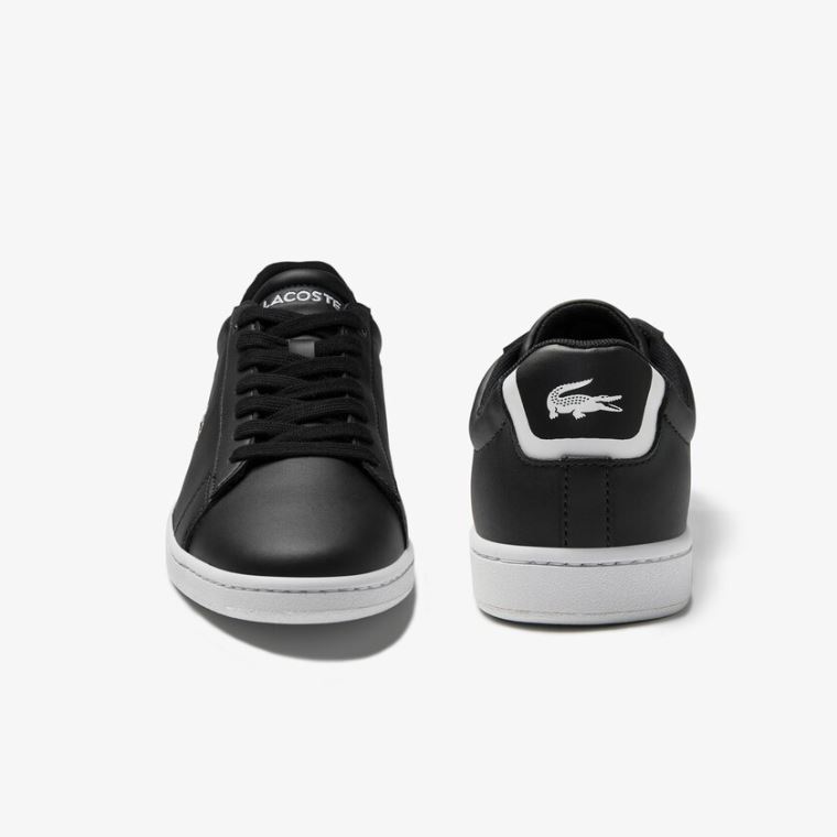 Lacoste Carnaby Evo Mesh-lined Læder Sneakers Sort | dyv29H8T