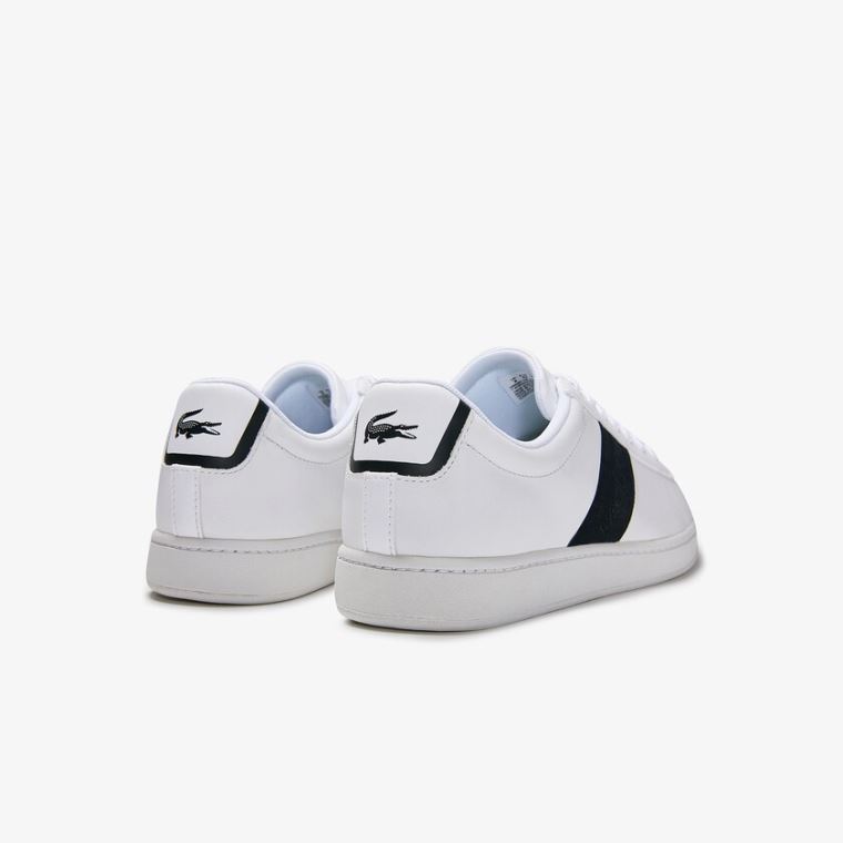 Lacoste Carnaby Evo Pigmented Læder Sneakers Hvide Mørkeblå | Ks7g0e3v