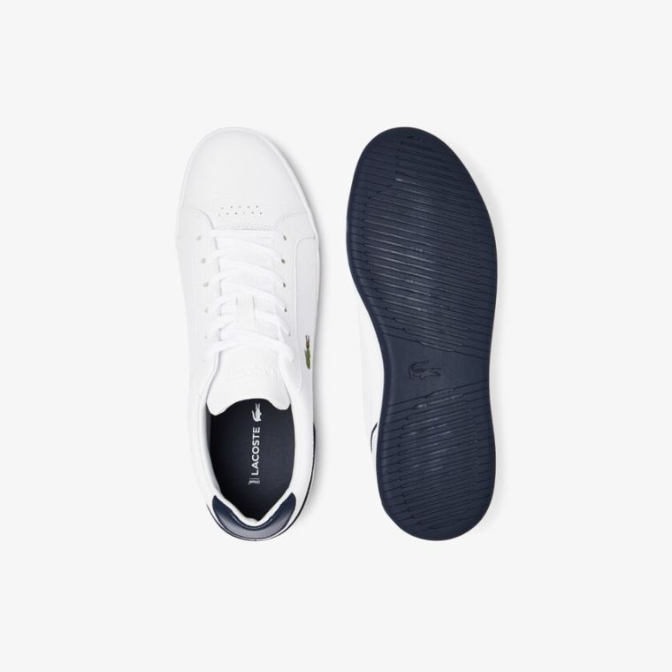 Lacoste Challenge Læder Sneakers Hvide Mørkeblå | LayWU2rP