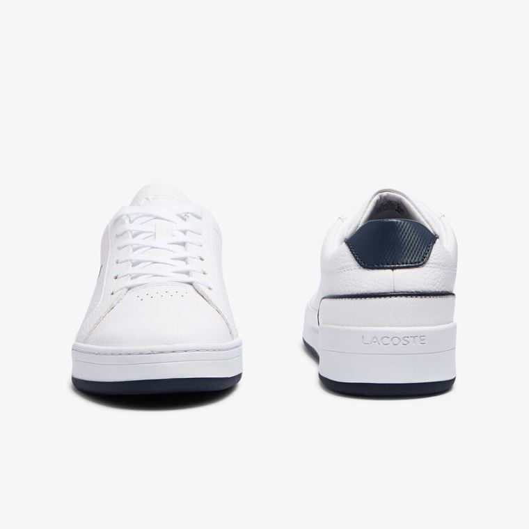 Lacoste Challenge Læder Sneakers Hvide Mørkeblå | LayWU2rP