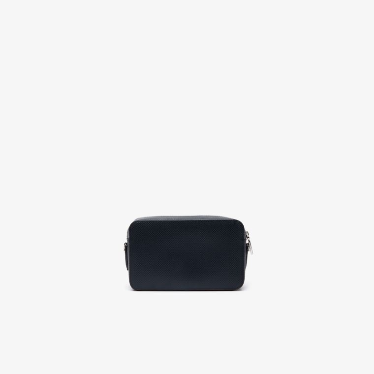 Lacoste Chantaco Branded Læder Shoulder Bag Sort | VGKpmwVq