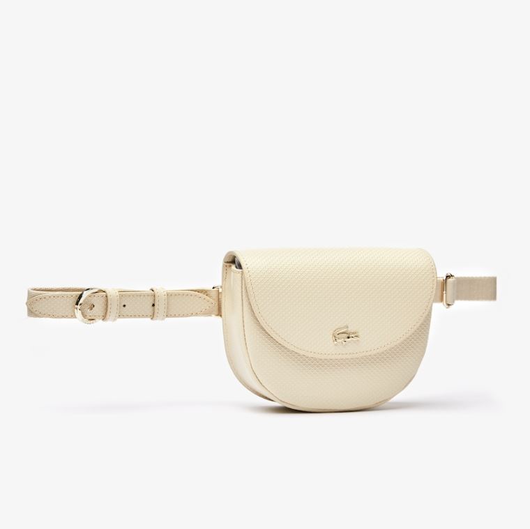 Lacoste Chantaco Læder Belt Bag Lysegul | 2RbCzC0b