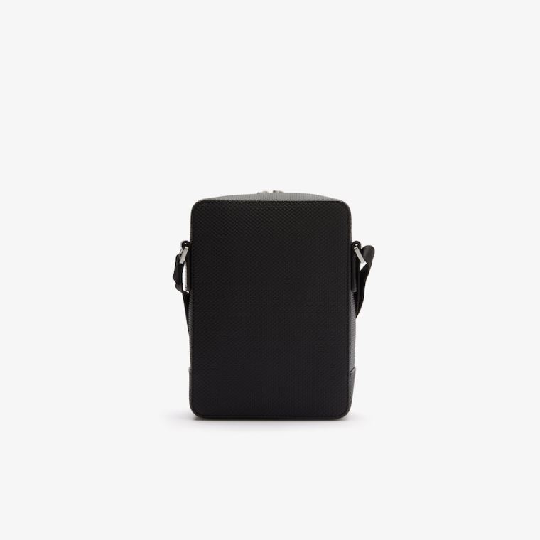 Lacoste Chantaco Matte Stitched Læder Vertical Camera Bag Sort | TxkwlfEw